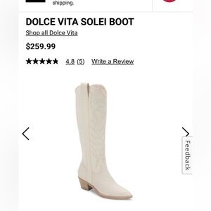 White leather western style dolce vita boots from Nordstrom